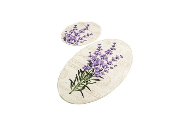 Chilai Lavender 2 Piece Bath Mat, 60 x 90 cm, Beige