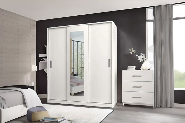 Sline Kledingkast met Schuifdeuren, Wit