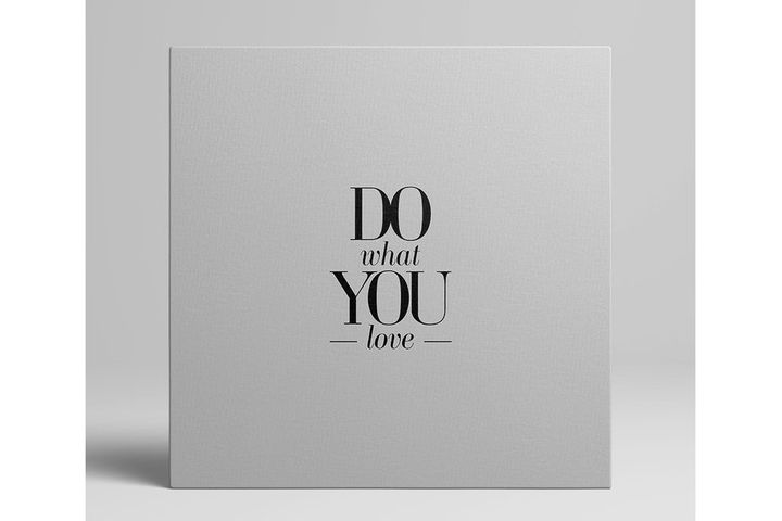 Doe What You Love Minimaal Schilderij Op Canvas, 50x50 cm