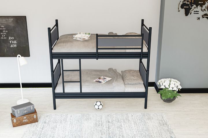 Star Stapelbed, 90x190 cm, Zwart en Antraciet