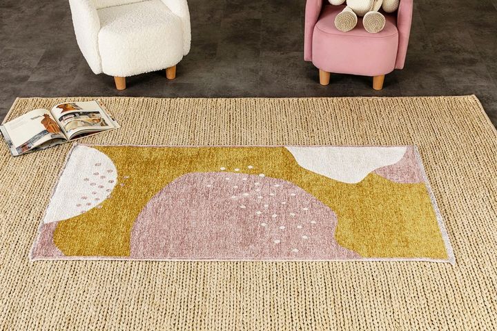 Abstract Reversible Children's Rug, 77 x 150 cm, Multicolour