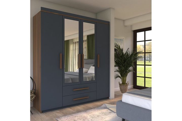 Washiba Spiegelkast met 4 Deuren en 2 Laden