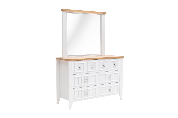 Lora Chest of Drawers & Mirror, White