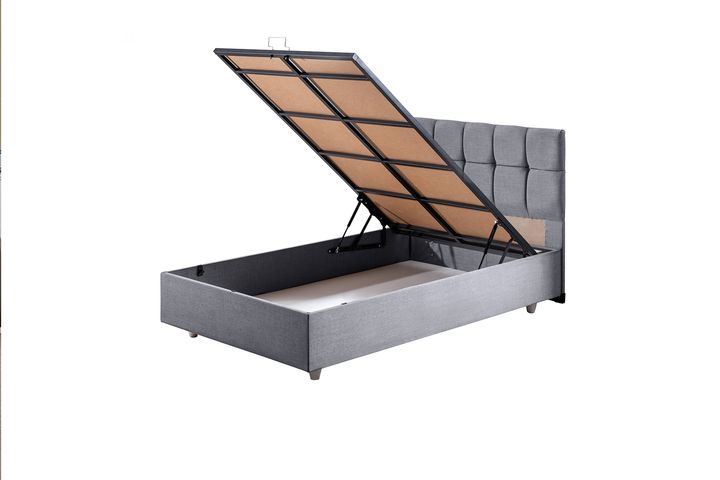 Paris Boxspringbed met Hoofdbord, 120x200 cm, Grijs
