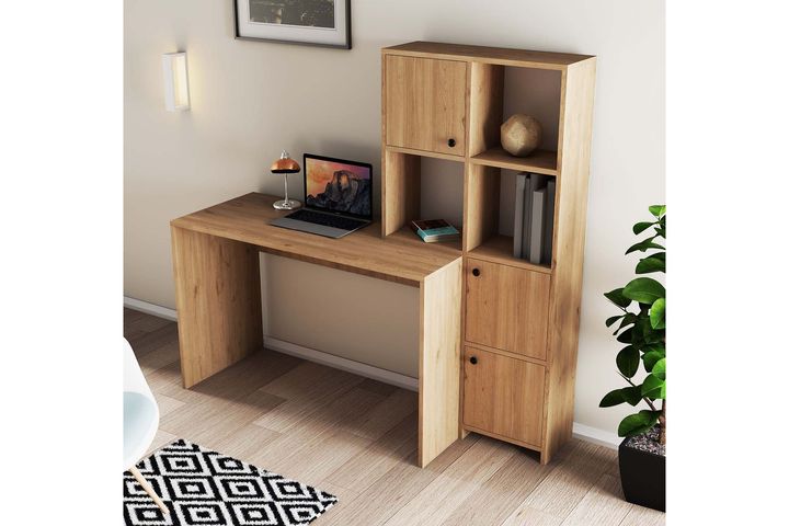 Mezza Silence Study Desk, Oak | Vivense London