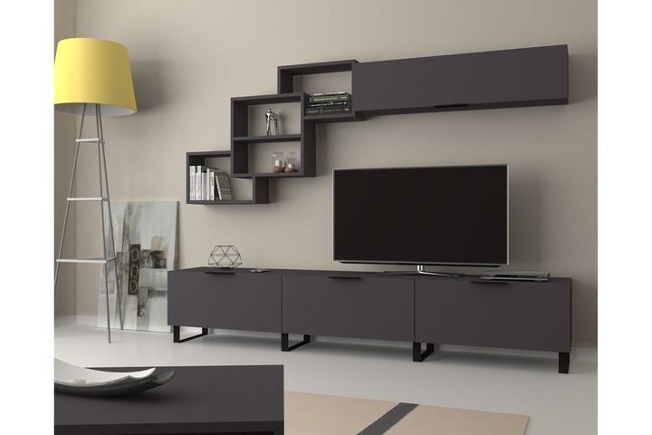 Losta TV-Möbel mit Metallfüßen, Grau
