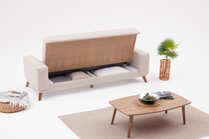 Lego 3-Zitsbank met slaapfunctie, Creme