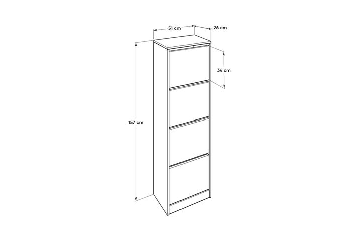 Adore Flat Duo 4-Tier Shoe Storage Cabinet, White