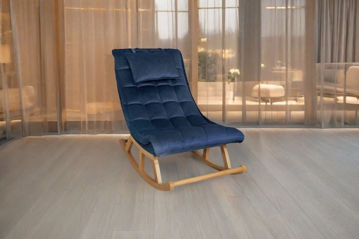 Asedia Maeve Schommelstoel, Donkerblauw & Natuurlijke Kleur