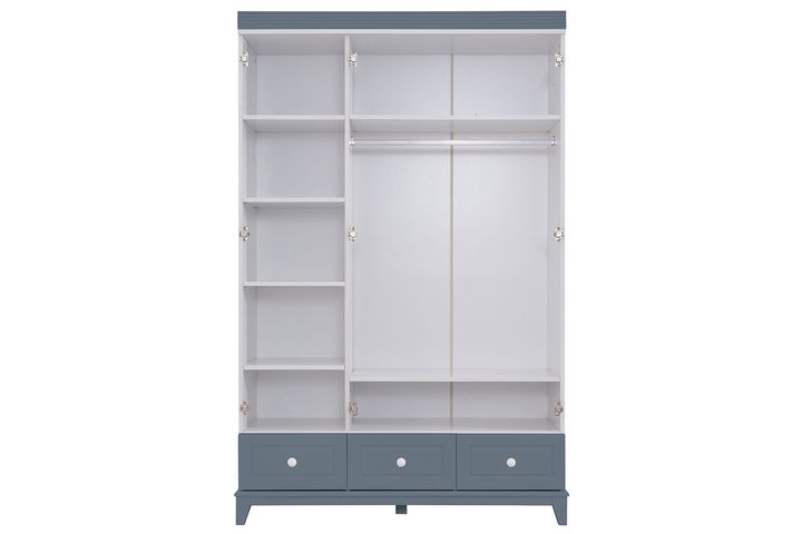 City Kledingkast met 3 Deuren, Grijs