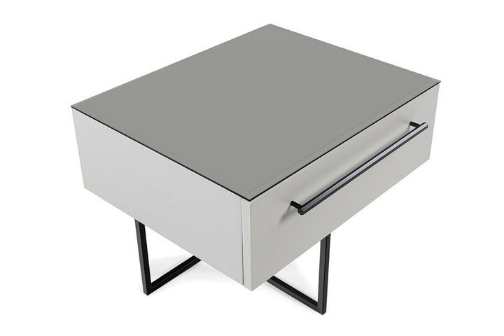 Pandora Nightstand, Sandstone & Black
