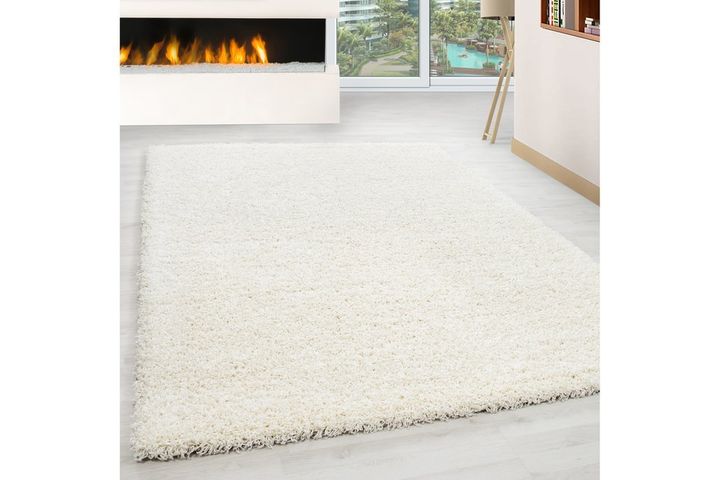 Ceria Rabbit Fur Woven Rug, 200 x 290 cm, White