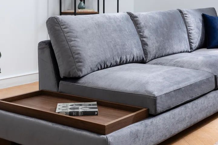 Tulip Hoekbank Links, Donkergrijs (Zonder pouf)