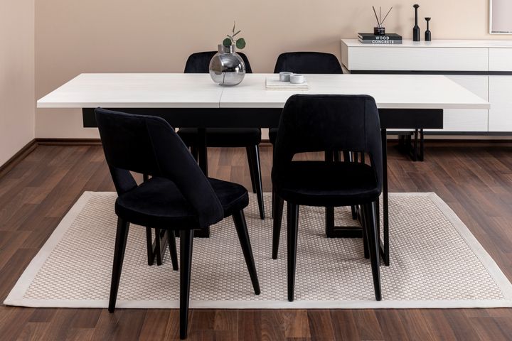 Line Tafel, Parelmoer Zwart