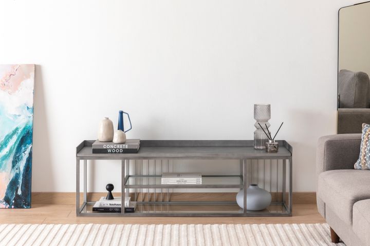 Lola Tv-Meubel, Zilver, 140 Cm