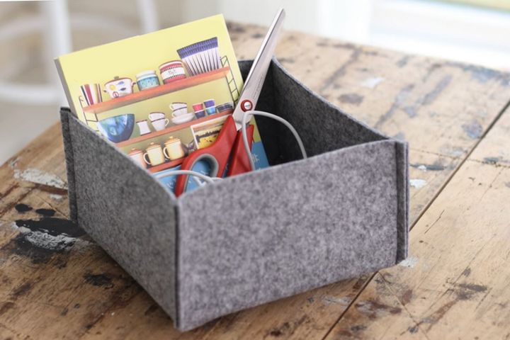 Homing 3 Piece Felt Basket Set, Grey