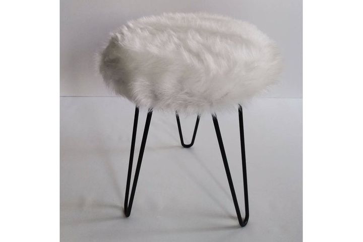 Impala Pluche Poef, Wit