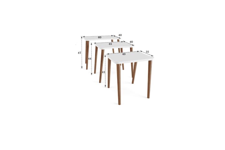 Leitha Zettafels Set met Houten Poten, Zwart Marmer