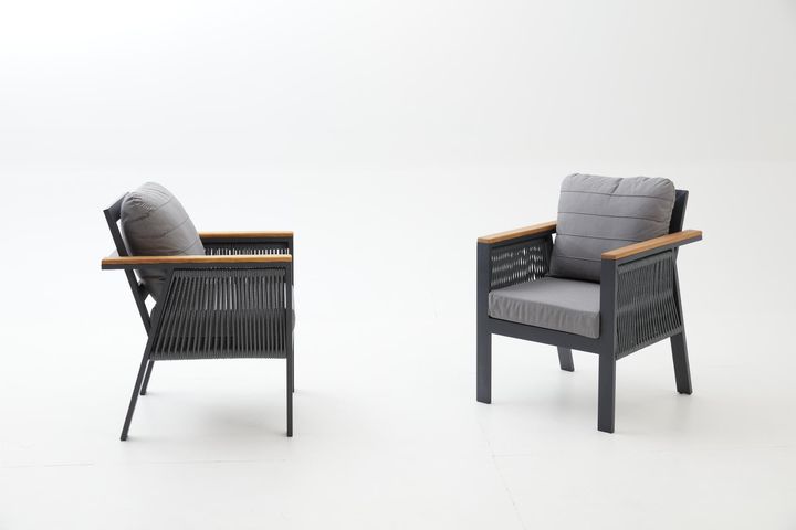 Capella Dubbele Tuinloungeset, Antraciet