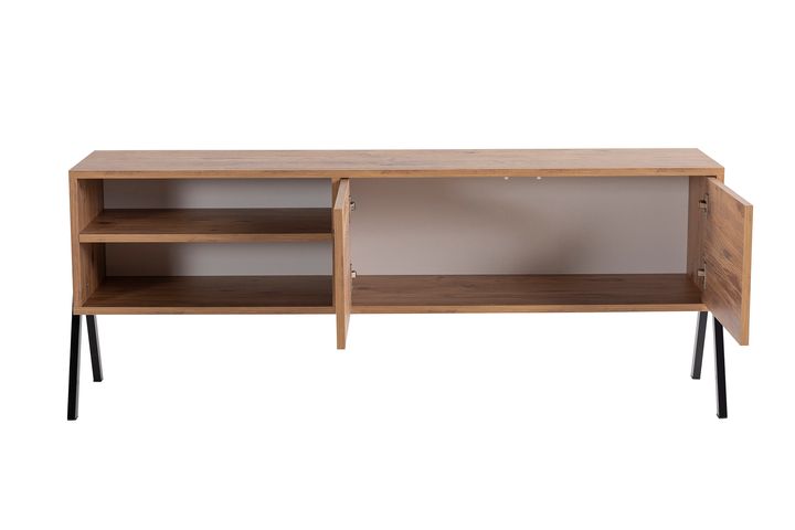 Yanke TV-Meubel met Rekken& Boekenrek, 150 cm, Pijnboom