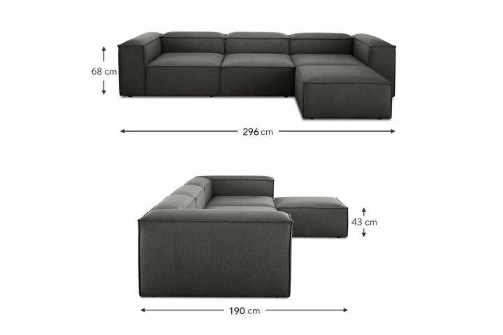 Frid Modulaire Hoekbank, Antraciet