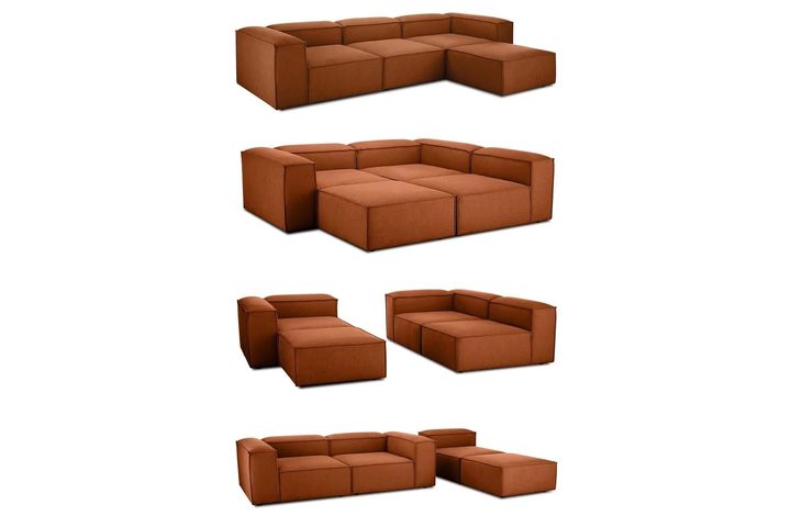 Frid Modulaire Hoekbank, Baksteenrood