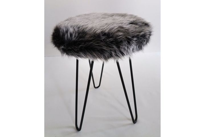 Impala Pluche Poef, Antraciet