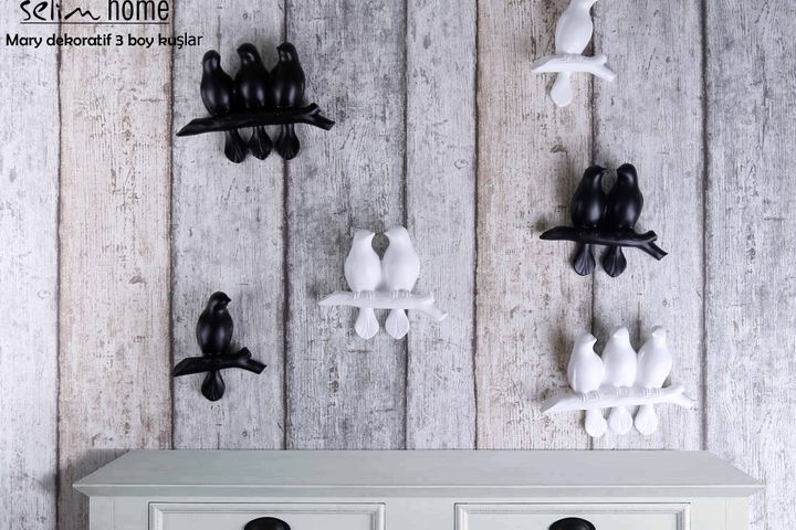Mary Triple decoratieve vogel, zwart