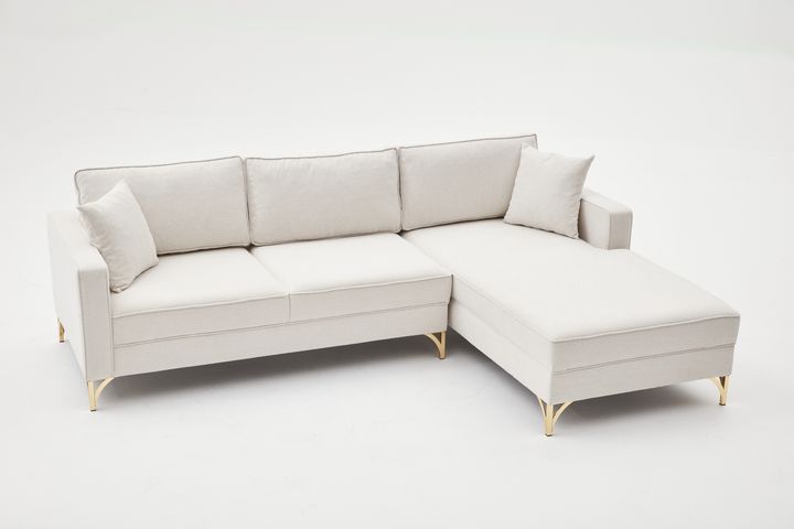 Berlin Hoekbank Rechts, Creme&Gold