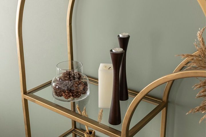 Lola Dubbele metalen Boekenrek, Messing