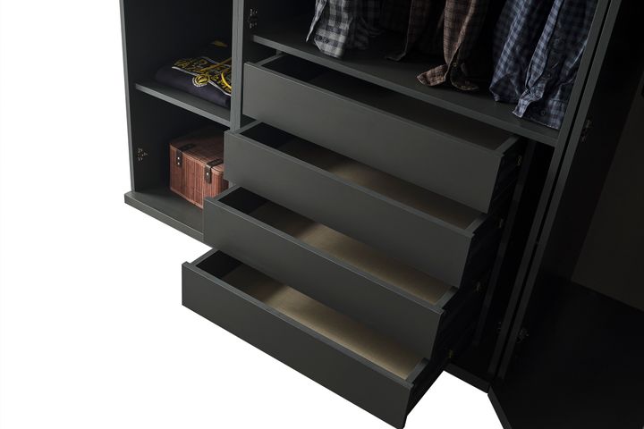 Aura Kledingkast met 2 Deuren en 4 Lades