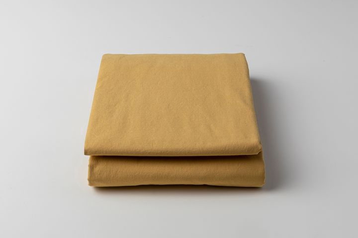 Cozy Washed Cotton Duvet Cover Set, Double Size, Mustard