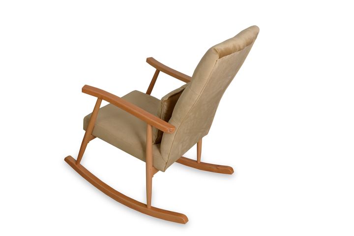 Asedia Trend Schommelstoel Gestoffeerd, Lichtbruin & Natuurlijke Kleur