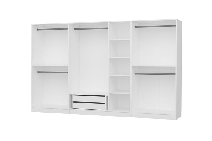 Medway Tideway Kledingkast met 7 Vakken en 2 Lades, 210 cm, Wit