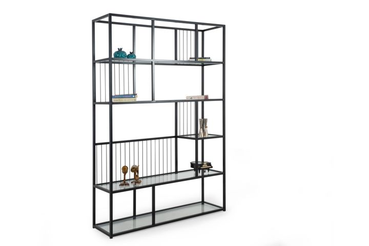 Lola Metalen Boekenkast, Zwart, 120 Cm