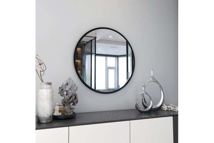 Marsah Neptune Ronde Spiegel, 70x70 cm, Zwart