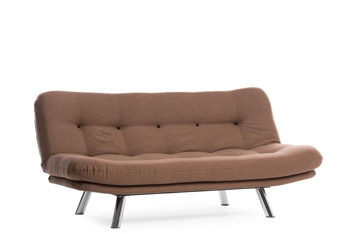 Pafu Hippo Linnen 3-Zitsbank Met Bed Functie, Lichtbruin
