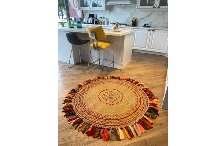 Milda Regina Rond Jute Tapijt, 200x200 cm