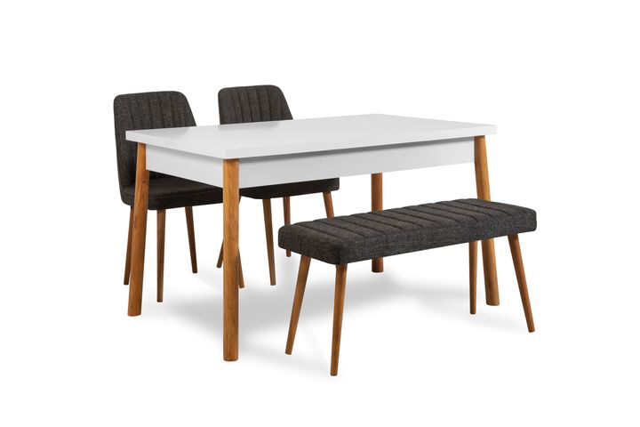 Stormi Keukentafel, Wit en Pijnboom