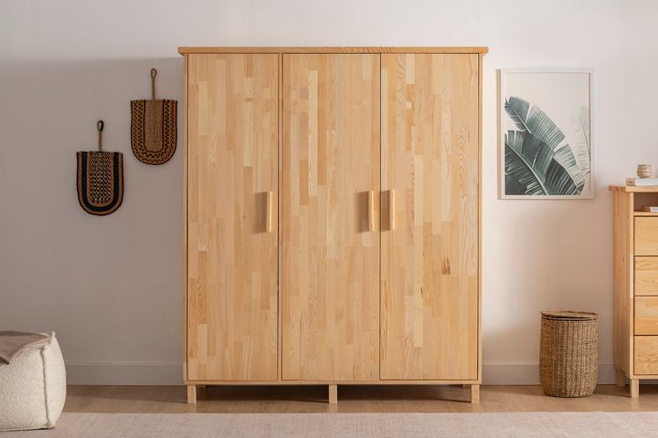 Ranch Houten Kledingkast met 3 Deuren