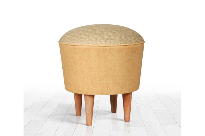Sandy Poef met Houten Poten, Mosterdgeel