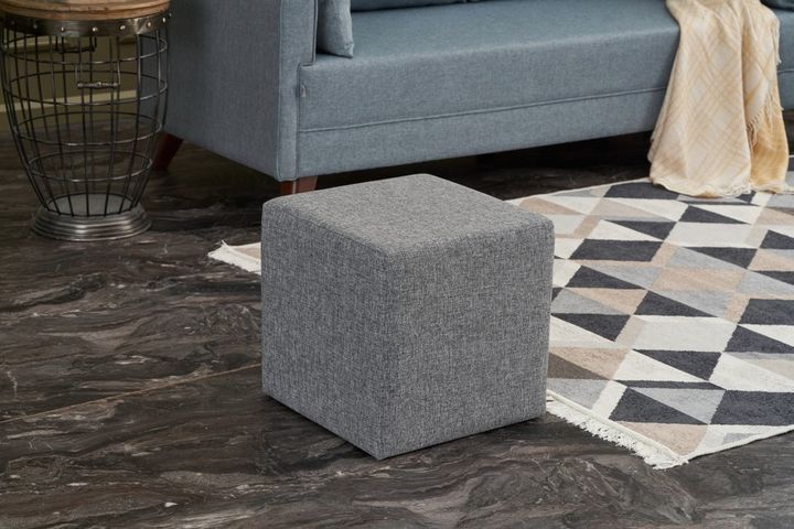 Hexa Vierkante Poef, Grijs