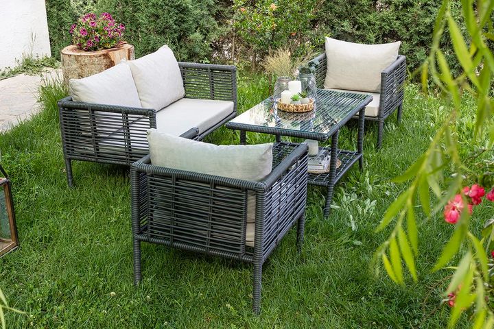 New York Outdoor Sofa Set, Grey