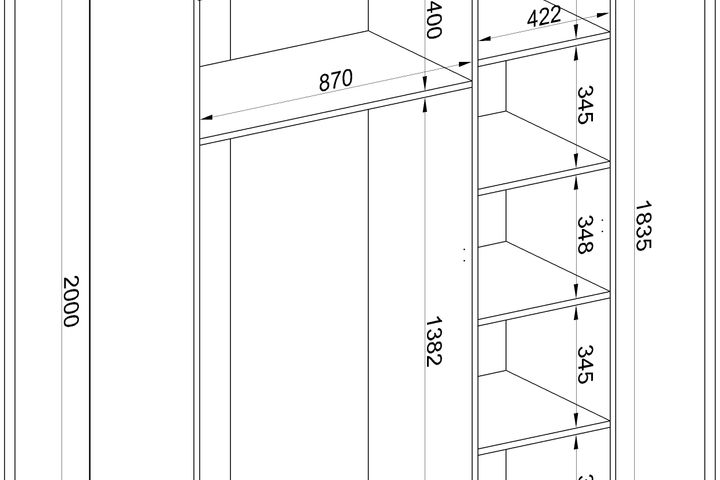 Witte hoekkast met 5 deuren L173 cm - LISTOWEL Witte hoekkast met 5 deuren L173 cm - LISTOWEL