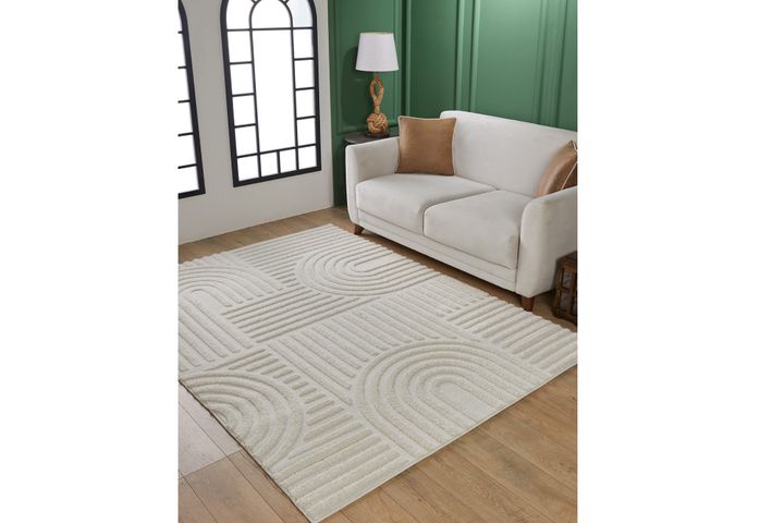 Davy Machinetapijt, 80x300 cm, Creme