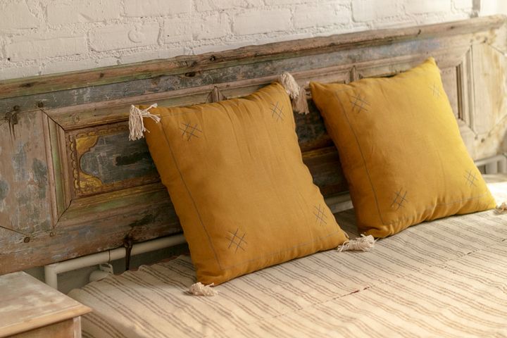 Aurora Square Cushion Cover Set, 50 x 50 cm, Mustard