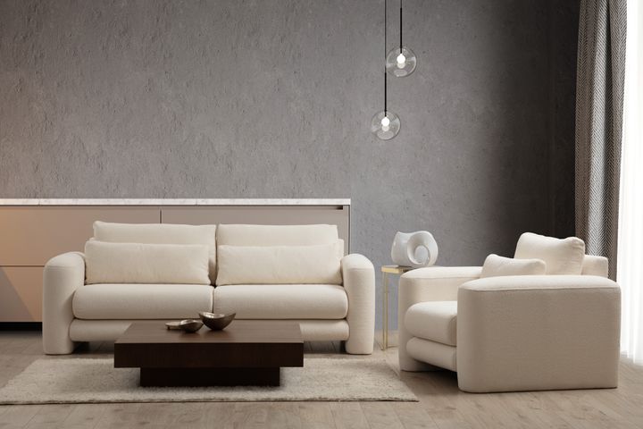 Lilly Boeket 3-Zitsbank, Crème