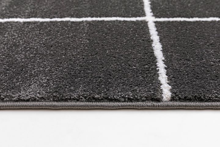 Emma Machinetapijt, 80x150 cm, Antraciet en Wit