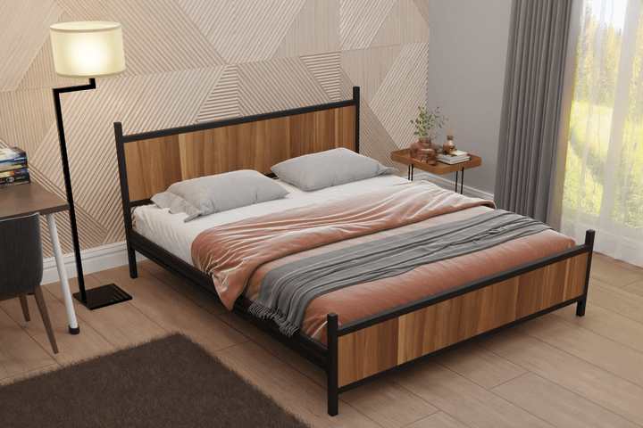Star Bedframe, 150x200 cm, Walnoot