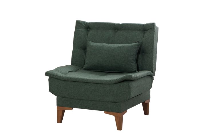 Kelly Fauteuil In Linnen Stof, Groen